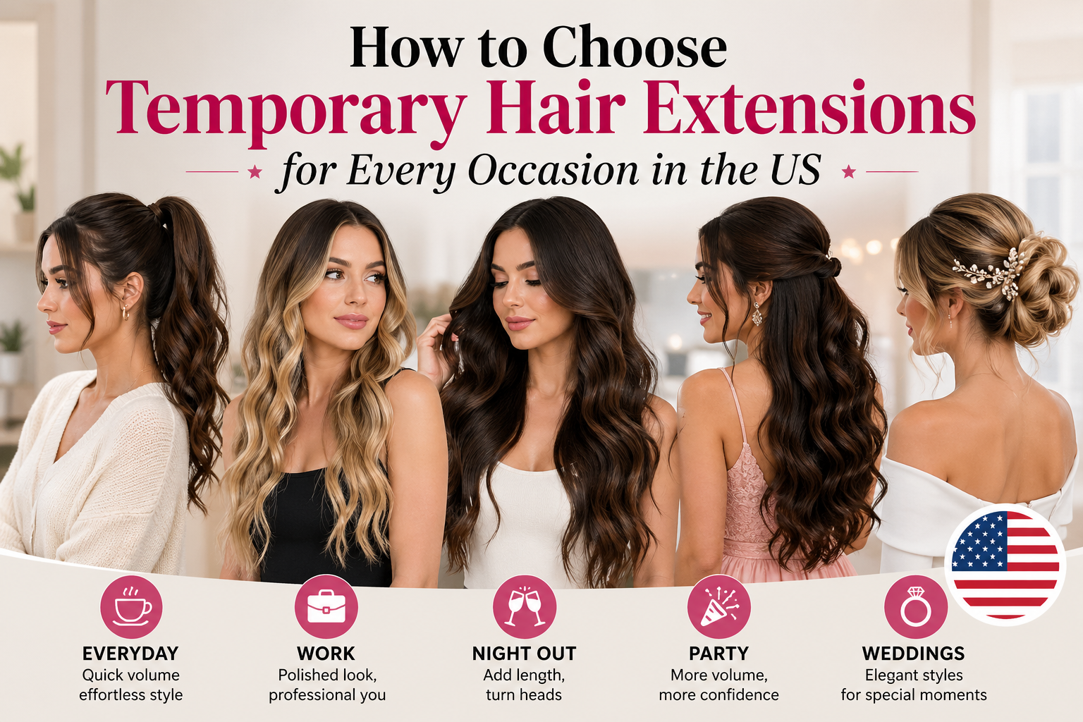 How to Choose Temporary Hair Extensions for Every Occasion in the US